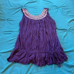 DAYTRIP blousy tank with neckline texture and waist cinch - SM